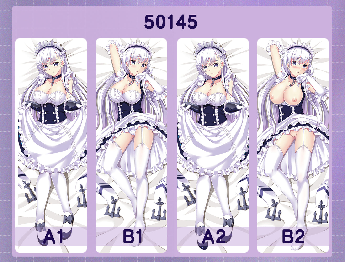 50145 Blue line - Belfast ACG anime character equal length pillow with inner core 50CM * 150CM 2kg