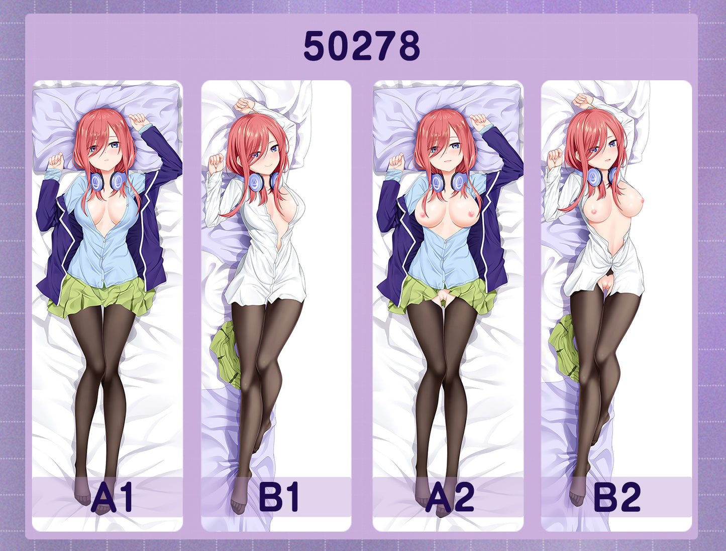 50278 Flower wedding in five parts - Nakano Sanjou ACG anime character equal length pillow with inner core 50CM * 150CM 2kg