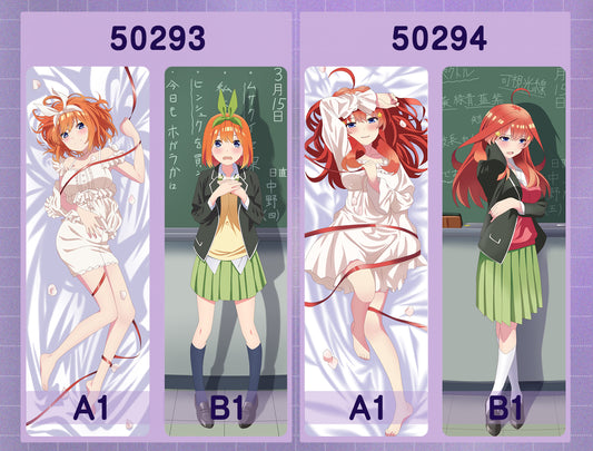 50293-50294 Five cent flower wedding - Nakano Shikiba, Nakano May ACG anime character equal length pillow with inner core 50CM * 150CM 2kg