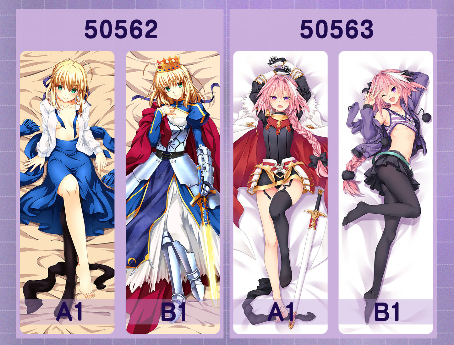 50562-50563 Fate-Altoria, Astolfo ACG anime character equal length pillow with inner core 50CM * 150CM 2kg